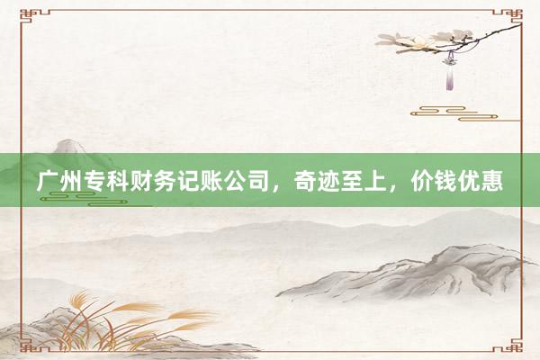 广州专科财务记账公司，奇迹至上，价钱优惠